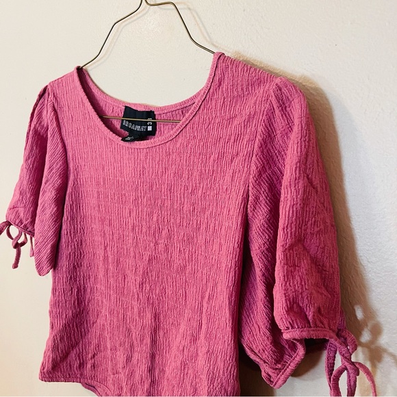 NWT Tie Detail Raspberry Pink Top - Picture 4 of 7